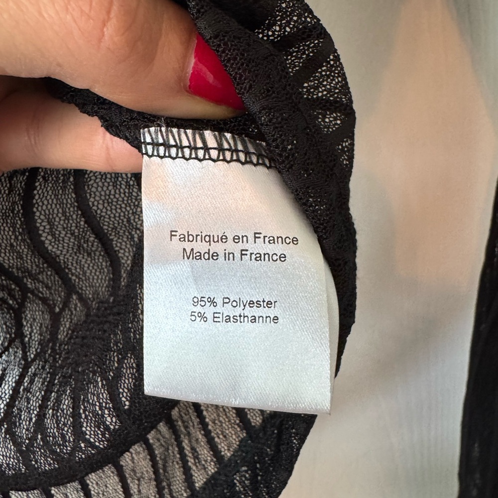 Musier Paris Black Ruched Ribbed Blouse - Picture 5 of 5